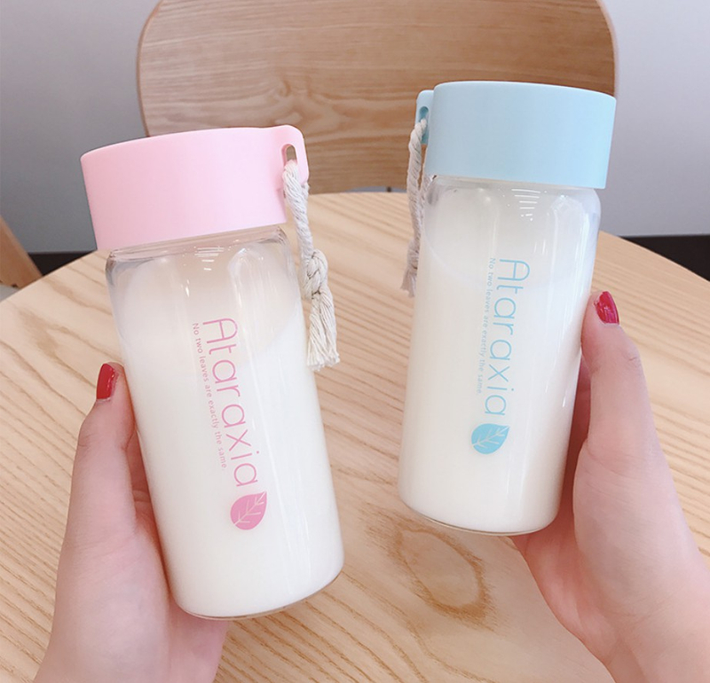Takeaway 500ml Botellas de bebida de vidrio para niños