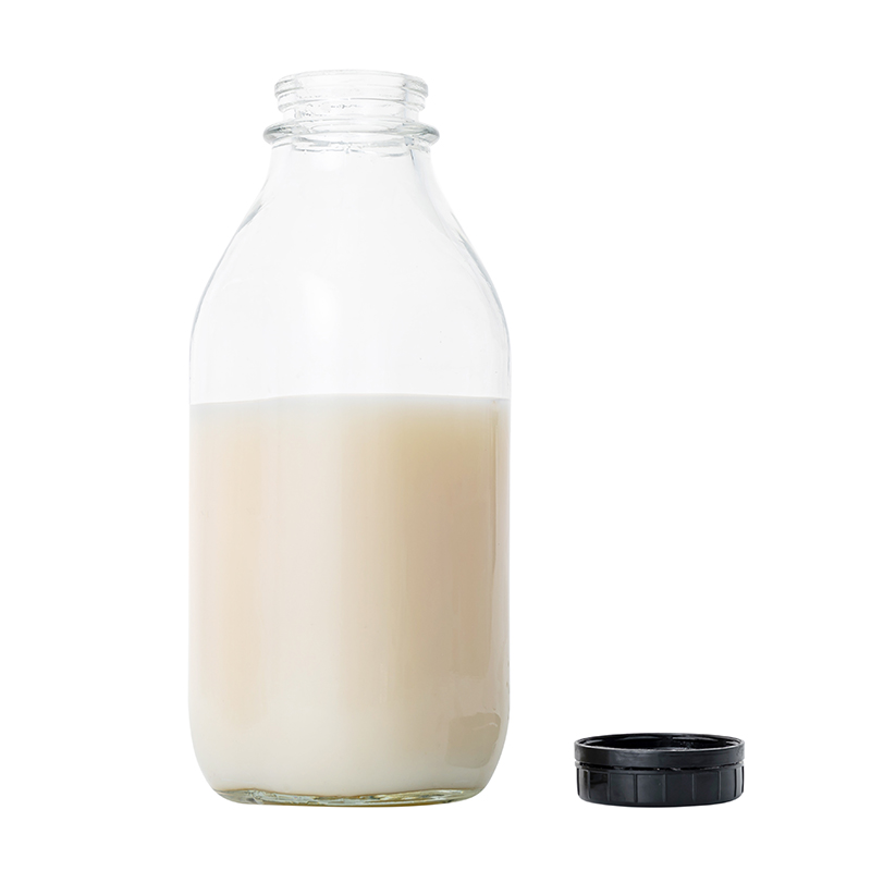 Envasado de leche de botellas de leche de vidrio de forma cuadrada grande 1000ml