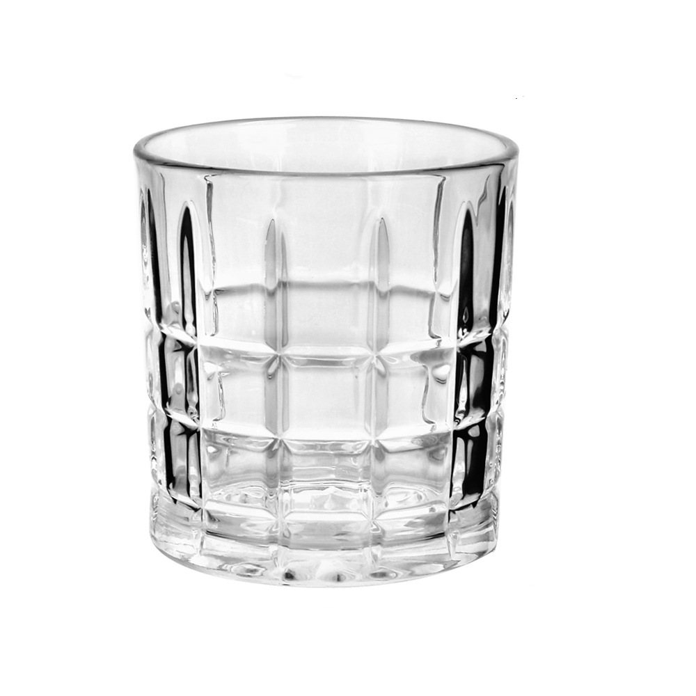Tazas calientes del licor del cristal del diseño de la tela escocesa de la venta de 360ml