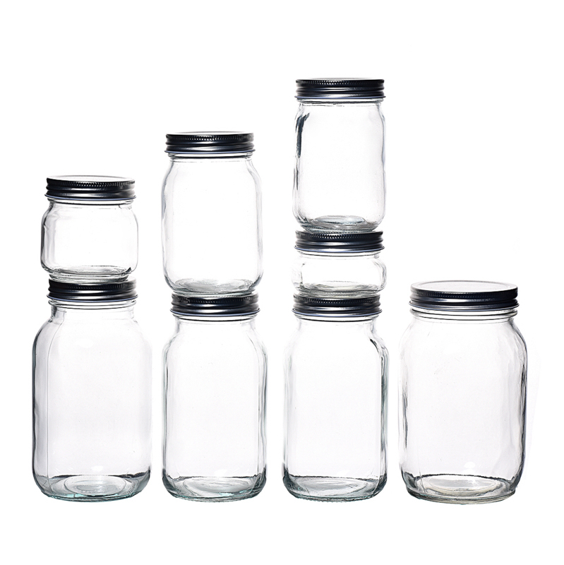 Frascos de vidrio de miel redondo personalizado al por mayor Botellas 150ml 300ml 500ml 750ml Mason Jar Packaging Container Fabricantes chinos