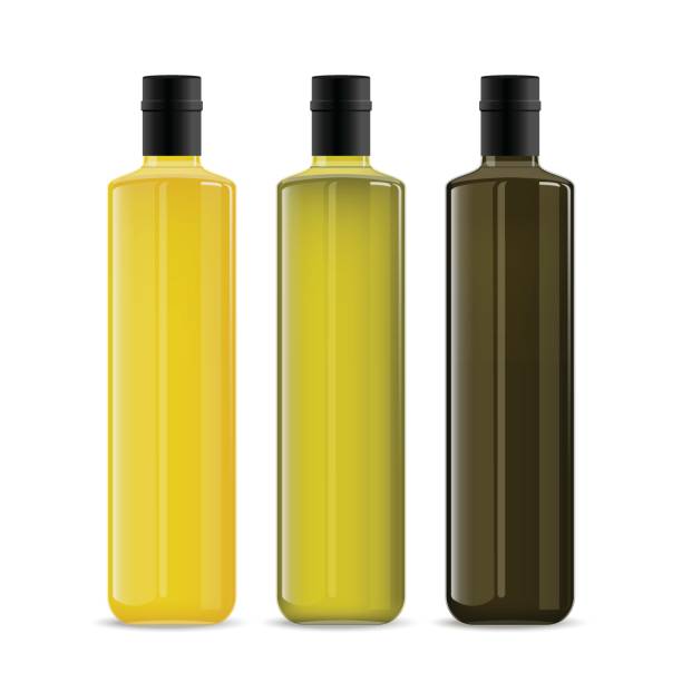 Botellas de aceite de oliva de vidrio de color ámbar de 250 ml Botellas de aceite de cocina con tapas