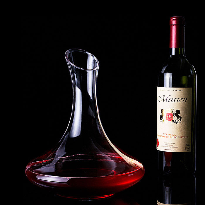 Decante de vino de vidrio de vidrio de cristal de decantador de boca oblicua de 1800 ml