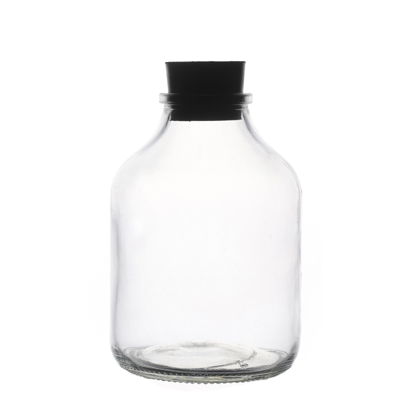 Botella de amperios de vidrio transparente de 650 ml para semillas de flores de plantas verdes