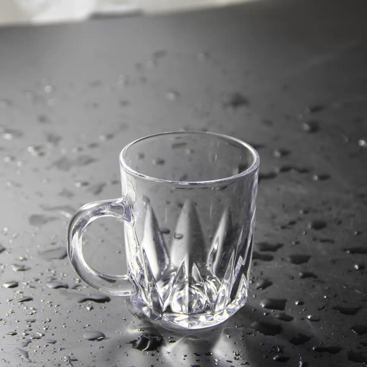 Venta caliente 8 oz Tazas de té de café de vidrio transparente a prueba de calor con mango