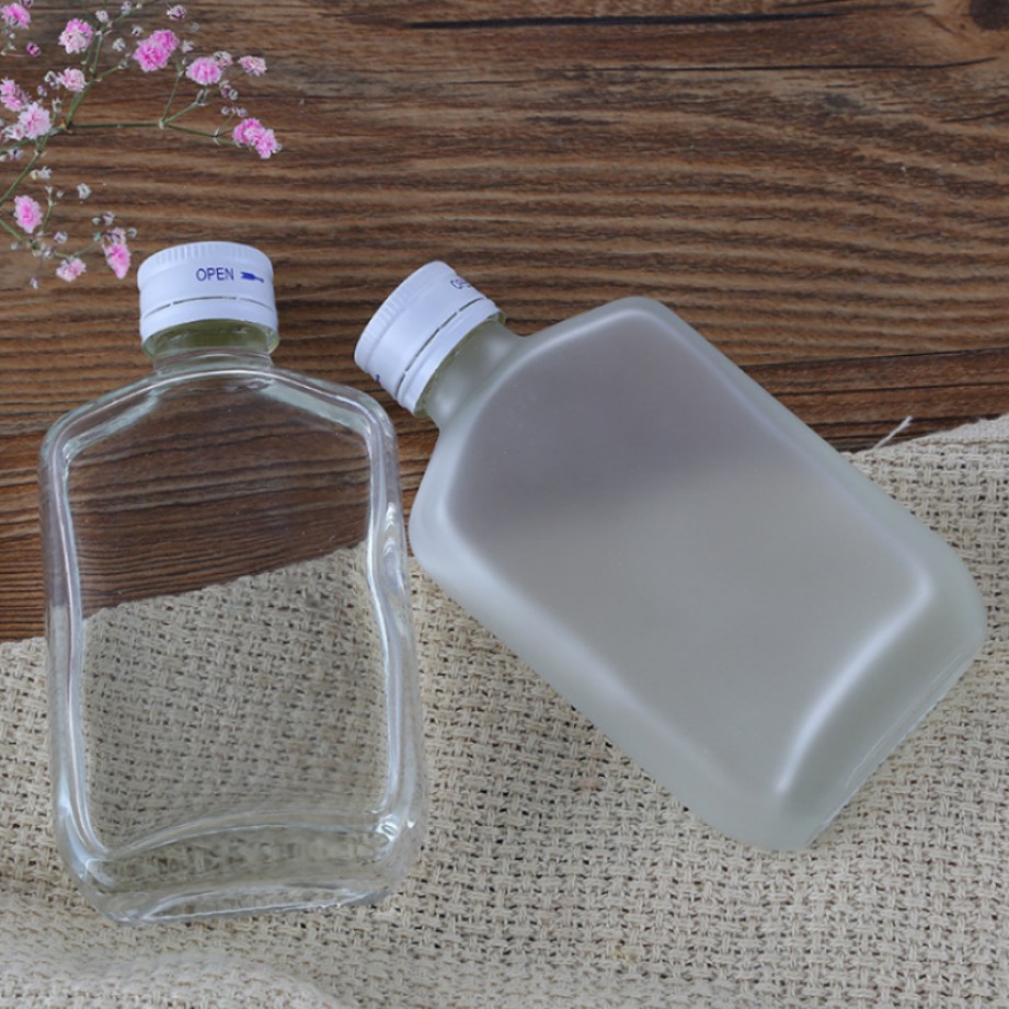 Las bebidas espirituosas de gama alta embotellan las pequeñas botellas de vino planas materiales de cristal 100ml