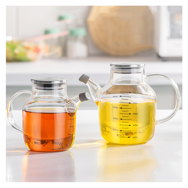 Alta calidad 600ml 900ml 1200ml Aceite de cocina de vidrio Envasado de aceite comestible