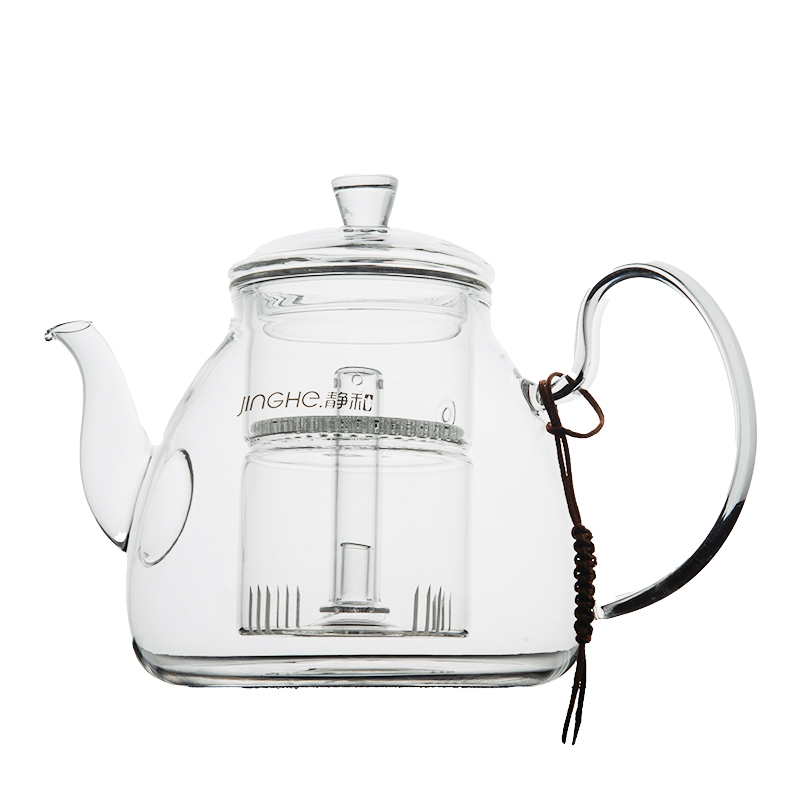 Té de té de té de té de vidrio al vapor resistente a alta temperatura tetera de vidrio