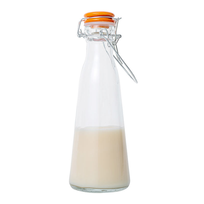 Botellas de bebida de jugo de leche de vidrio con tapones sellados 500ml 1000ml