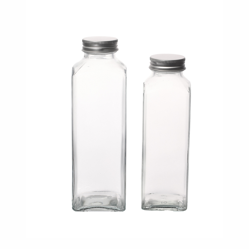 Proveedores de Botellas de vidrio de bebidas no alcohólicas Botellas de leche de vidrio cuadradas 350ml