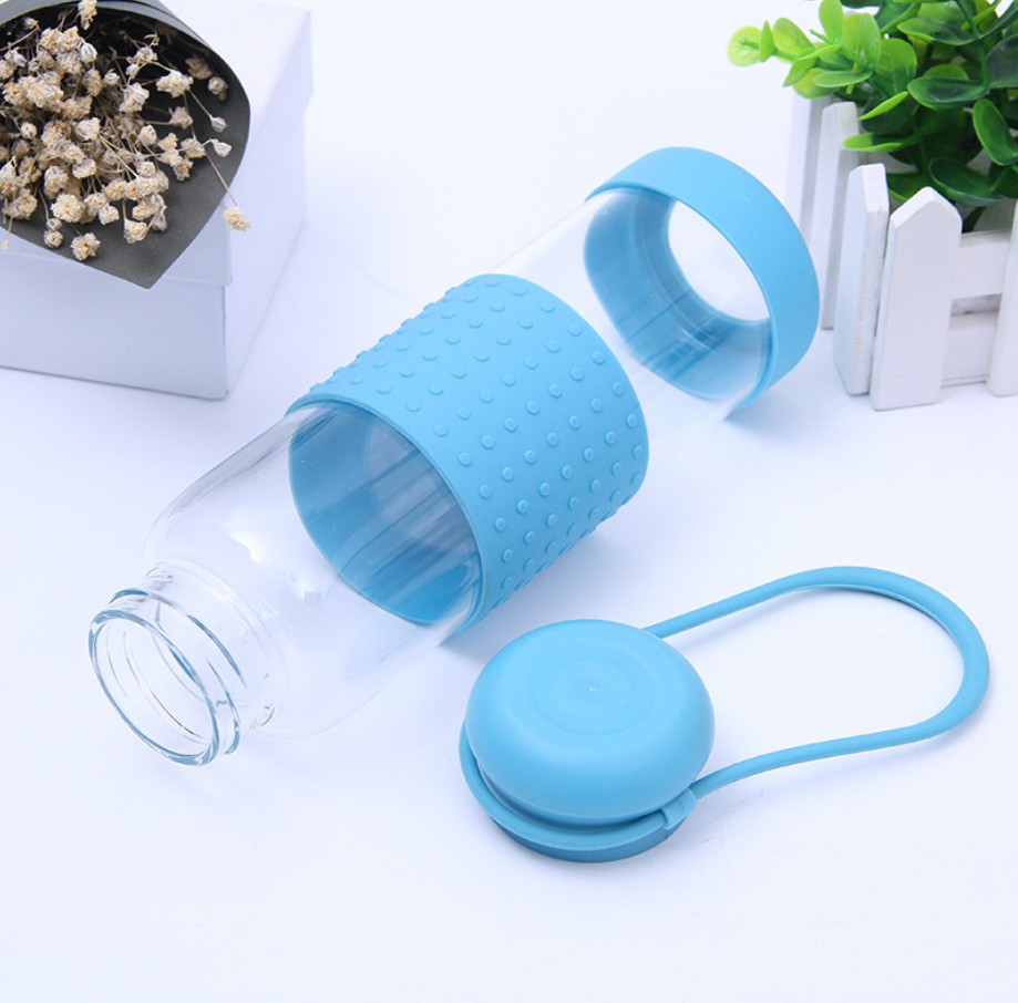 Botellas de vidrio vacío de 600 ml con soporte de silicona